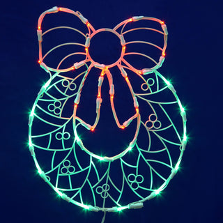 35Lt Ledwreath Window Decor 17X13"
