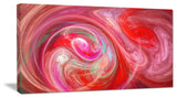 Red Fractal Pattern with Circles, Oversized Abstract Canvas Art Print, 60x28