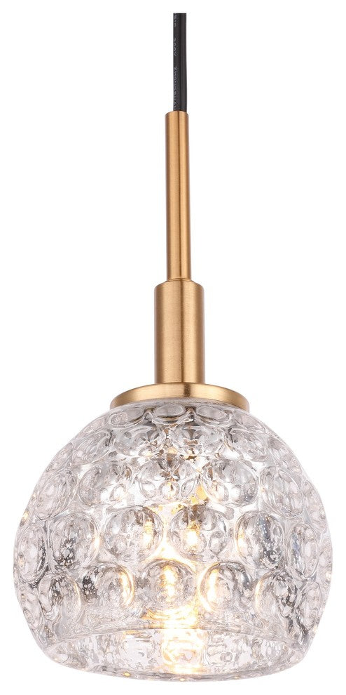 Woodbridge Lighting Elise Pendants, Brass, Mini-Pendant, Mercury Crystal Ball, H
