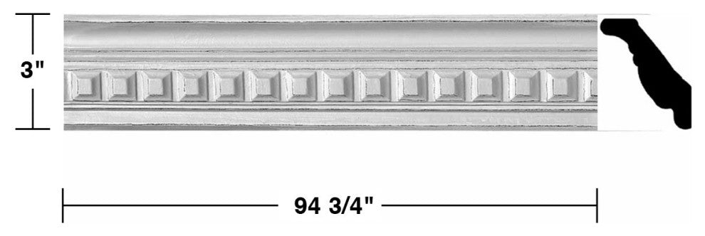 Ornate Cornice White Urethane Amelia Ornate Design 8 Pieces Totaling 758" Length