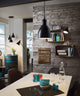 Priddy 1-Light Desk Lamp, Black Finish, Black Exterior White Interior Shade