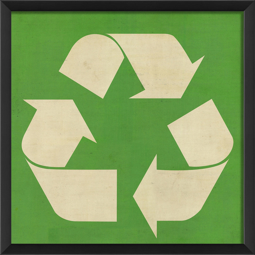 Recycle White on Green Print
