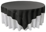 LA Linen Square Polyester Poplin Tablecloth, Black, 90"x90"