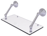Prestige Que New 18" Floating Glass Shelf, Satin Chrome