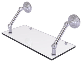 Prestige Que New 18" Floating Glass Shelf, Satin Chrome