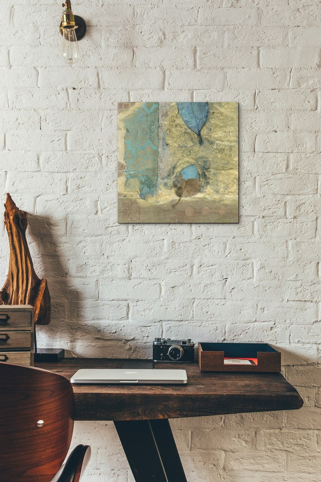 "Wabi-Sabi Leaf" Giclee Canvas Wall Art, 12"x12"