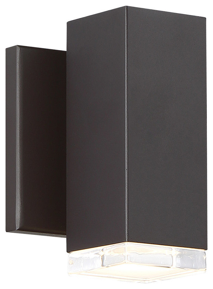 Block 1 Light LED Outdoor Wall Sconce 3000K, Bronze