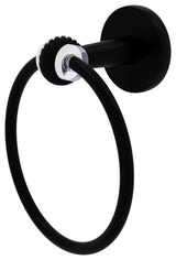 Clearview Towel Ring with Twisted Accents, Matte Black