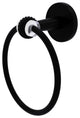 Clearview Towel Ring with Twisted Accents, Matte Black