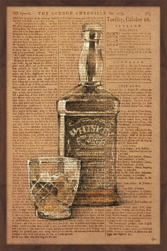 "Vintage Whiskey" Framed Painting Print, 20"x30"