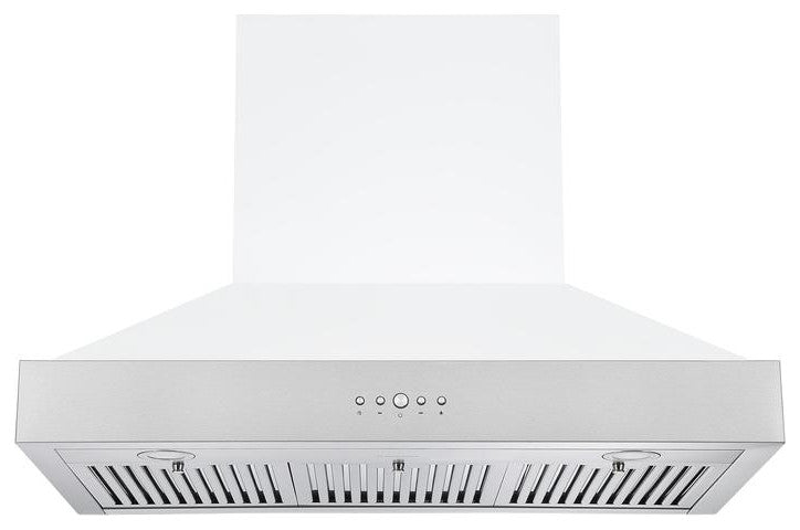 36 in. 600 CFM Wall Mount Pyramid Range Hood in White