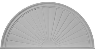 48"W x 24"H x 2"P Half Round Sunburst Pediment