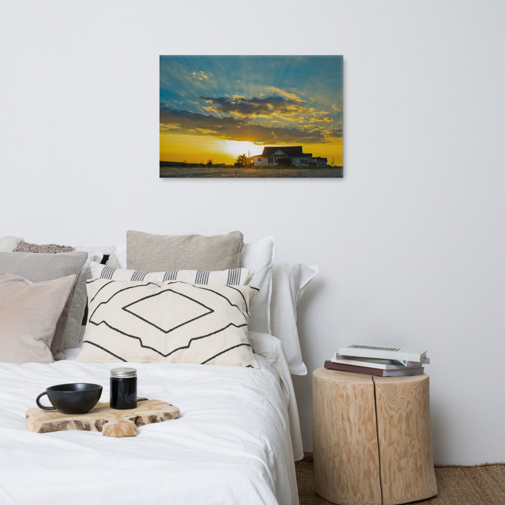 Sunset at Bowers Coastal Landscape Photo Canvas Wall Art Print, 24" X 36"