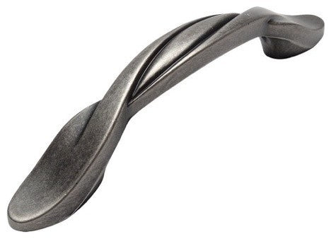 Twist Cabinet Pull, 3" Hole Centers, Weathered Nickel, Set of 10