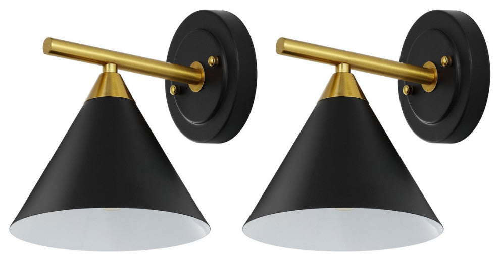Safavieh Wyanet 8" Wall Sconce, Black/Brass