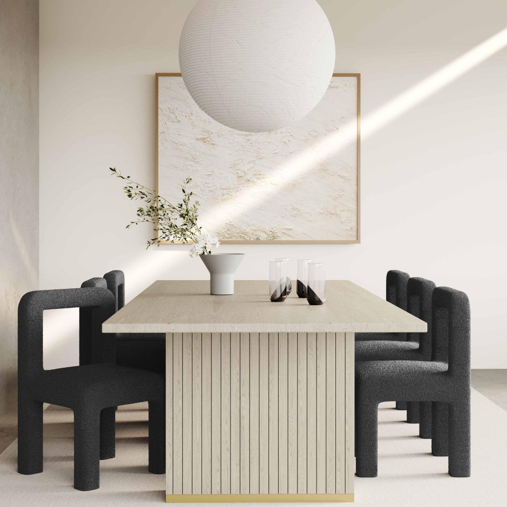 Hazel Boucle Dining Chair, Black