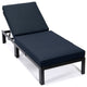 LeisureMod CLBL-77BL Chelsea Modern Outdoor Chaise Lounge Chair With Cushions