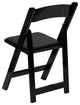 2 Pack Black Wood Folding Chair with Vinyl Padded Seat