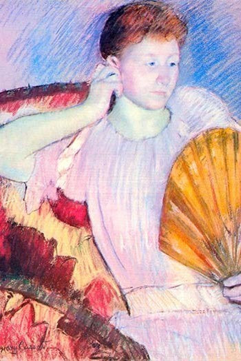 Lady with a Fan - Canvas Poster 20" x 30"