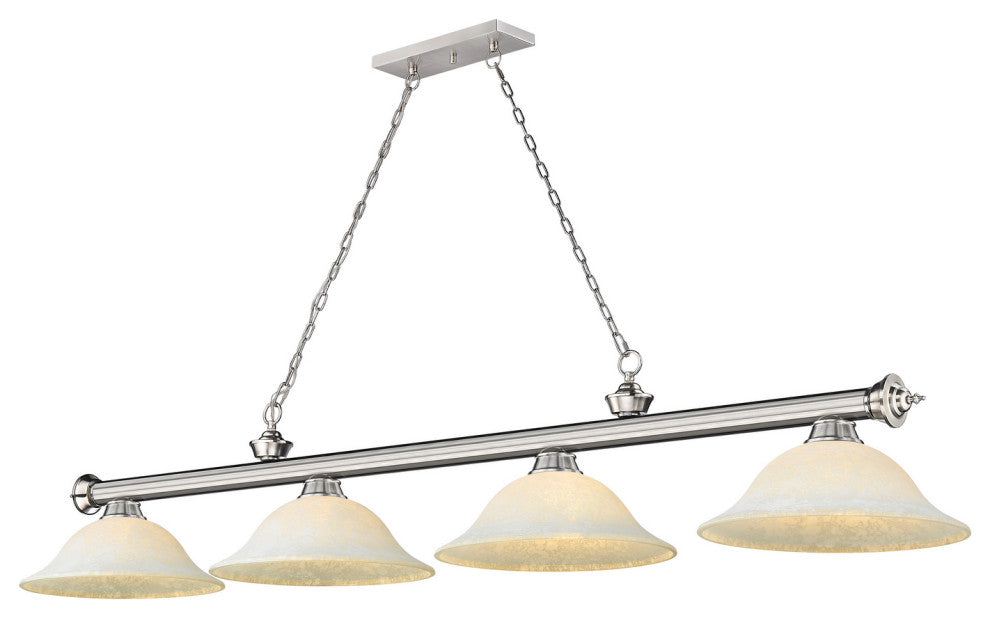 Zlite 2306-4BN-WM16 4-Light Billiard, White Mottle