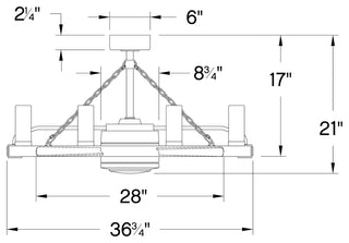 Hinkley Lighting 902928F-LWD Sawyer 36" Indoor / Outdoor Smart - Matte White