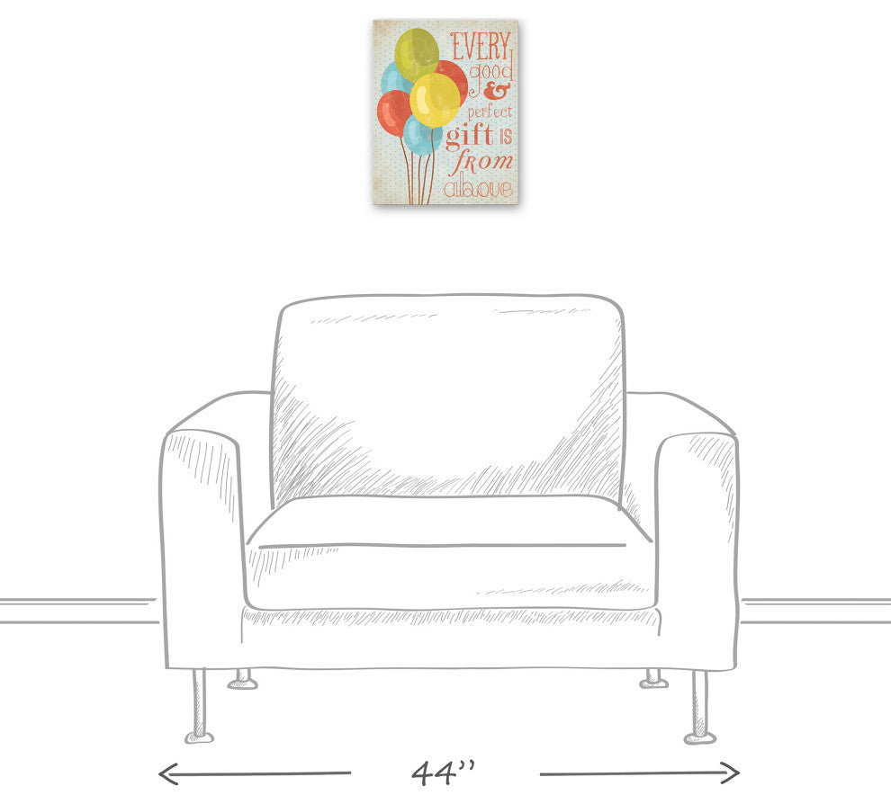 Balloons Gift From Above 11x14 Canvas Wall Art