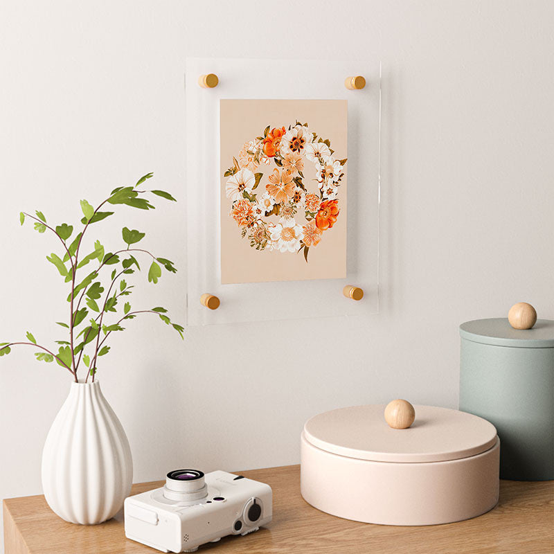 Gale Switzer Botanica Bohemian Peace Sign Floating Acrylic Print