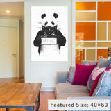 "Bad Panda" by Balazs Solti, 26x18x1.5"