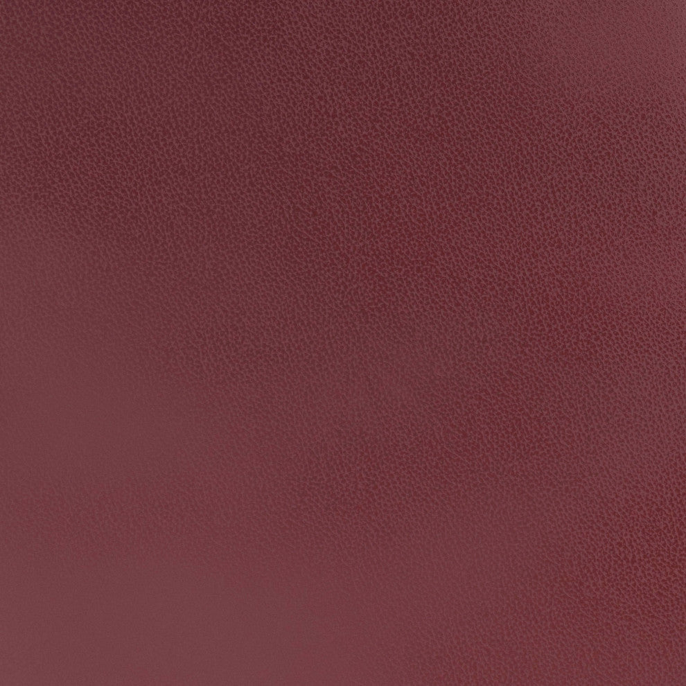 Counter Stool Chair, Set of 2, Faux Vinyl Leather, Steel, Burgundy, Gold, Cafe