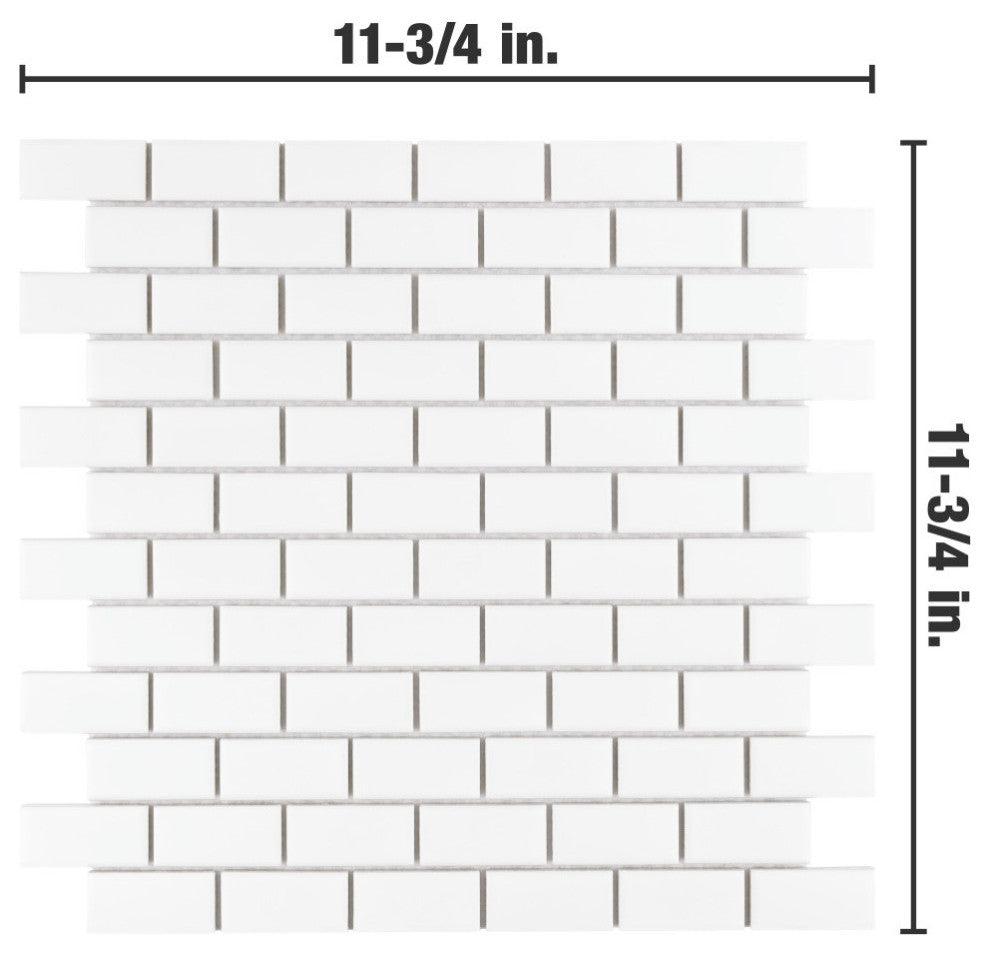 Metro Subway Matte White Porcelain Floor and Wall Tile
