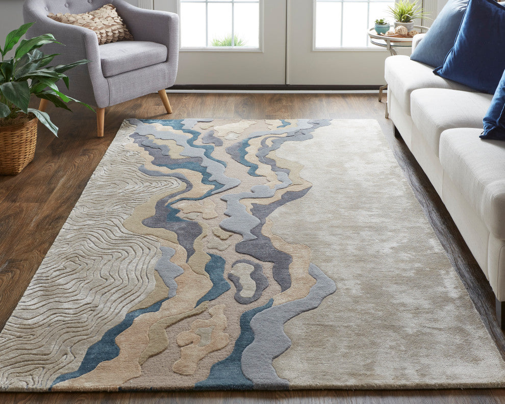 Weave & Wander Arwyn Modern Viscose Rug, 2'x3'