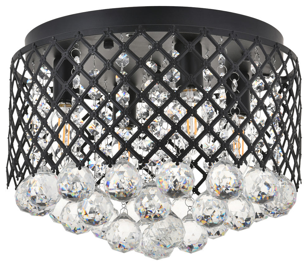 Matte Black Finish 4-Light Flush Mount