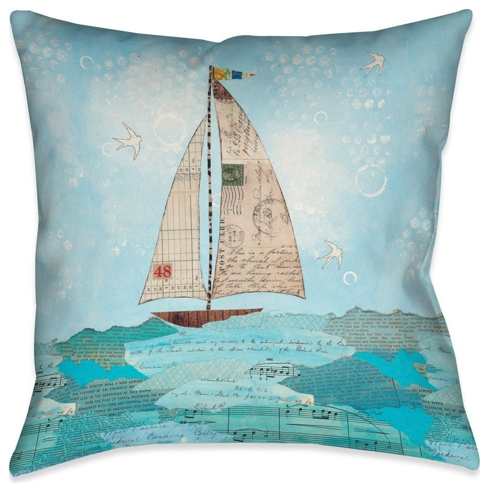 Laural Home Coastal Notes I 18" X 18" Indoor Decorative Pillow