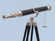 Floor Standing Chrome- Leather Galileo Telescope 65''''- Nautical Decor- Nautical