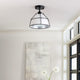 Farmhouse semi flush mount light fixture black cage ceiling lamp