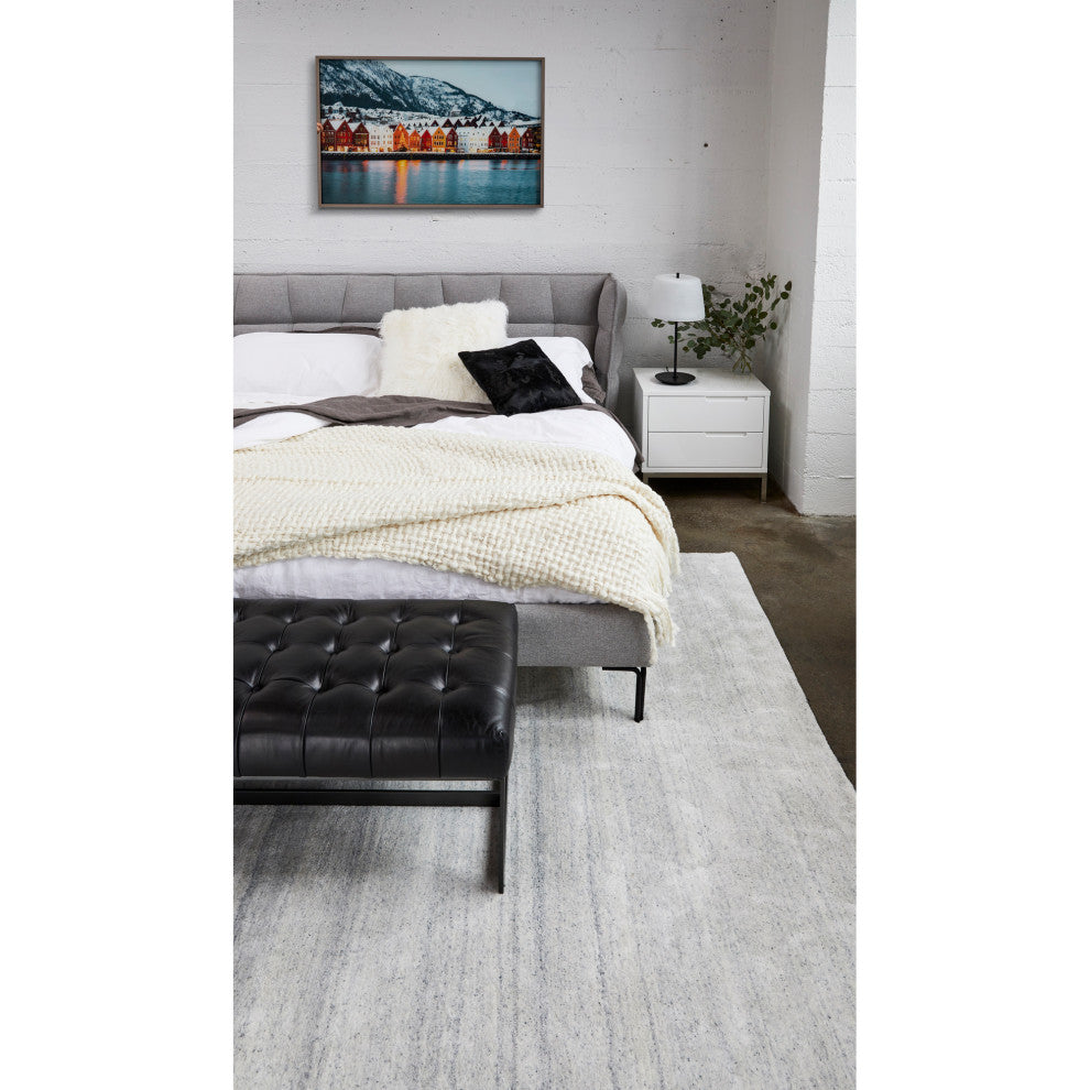Contemporary Lamb Fur Pillow Large Cream - White