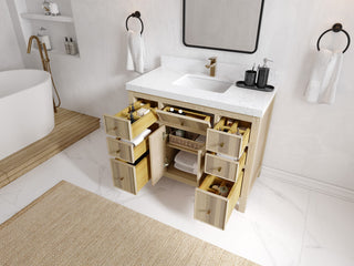 Sonoma Oak 42 Single Sink Bath Vanity with 2" Empira White Quartz