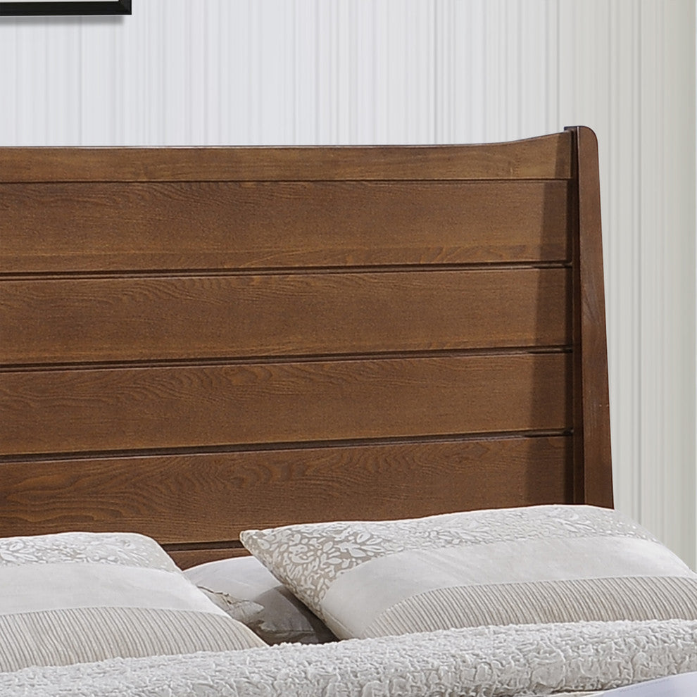Agatha Rustic Wooden Queen Platform Bed, Walnut