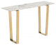 Designer's Choice White Faux Marble and Gold Console Table