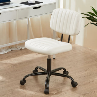 Gewnee PU Leather Low Back Task Chair, White