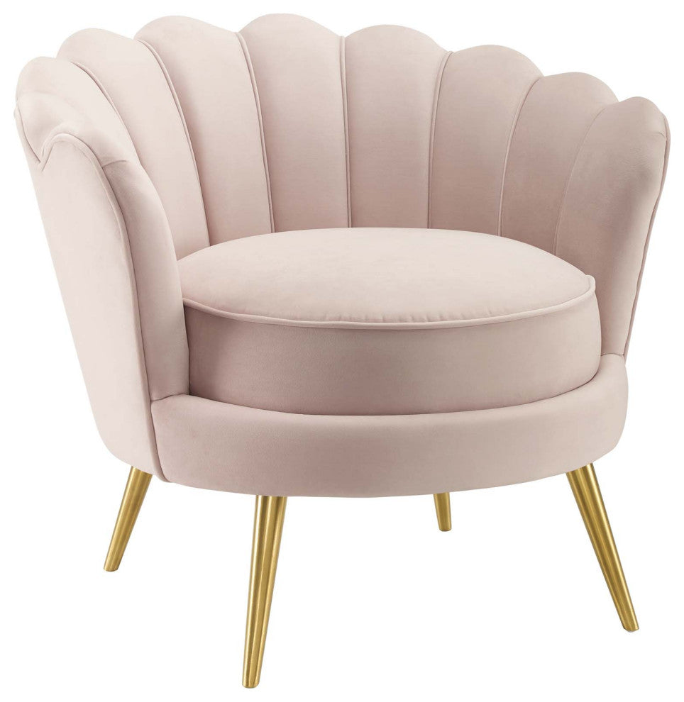 Admire Scalloped Edge Performance Velvet Accent Armchair by Modway