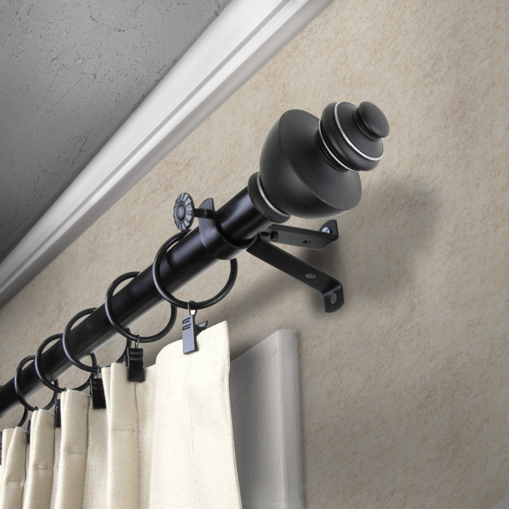 Madalena 13/16 inch dia. Curtain Rod, Black, 120"-170"