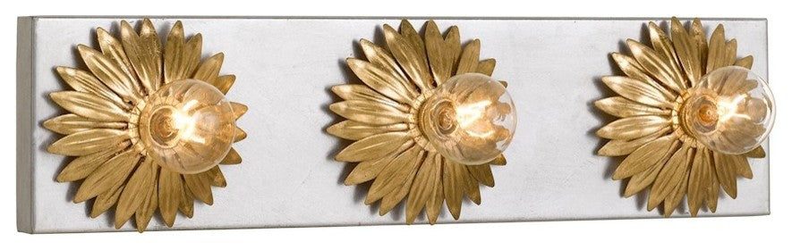 CRYSTORAMA 503-GA-SA 3 Light Antique Gold & Antique Silver Bathroom Vanity