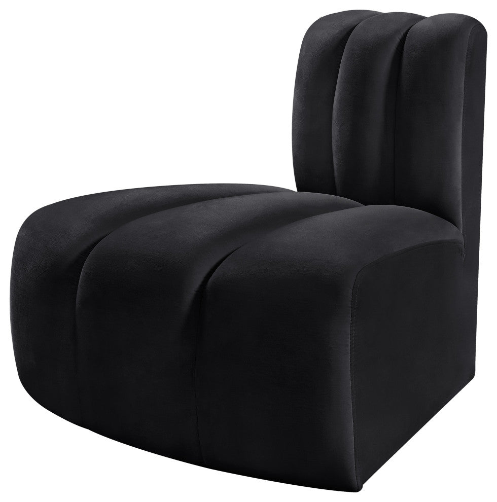 Arc Upholstered Modular Component, Black, 1-Piece: Reverse Corner, Velvet