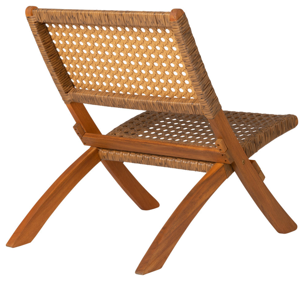 Sava Indoor-Outdoor Folding Chair in Tan Wicker