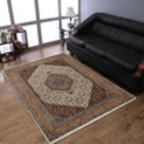 Hand Knotted Nir Wool Area Rug Oriental Cream