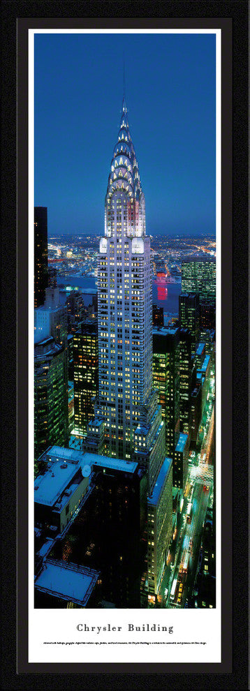 Chrysler Building Panoramic Poster (Twilight) , Select Frame