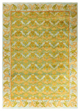 Overdyed, One-of-a-Kind Hand-Knotted Area Rug Green, 8'10"x12'3"
