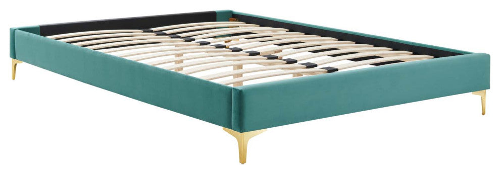 Elise Queen Performance Velvet Platform Bed MOD-6693-TEA