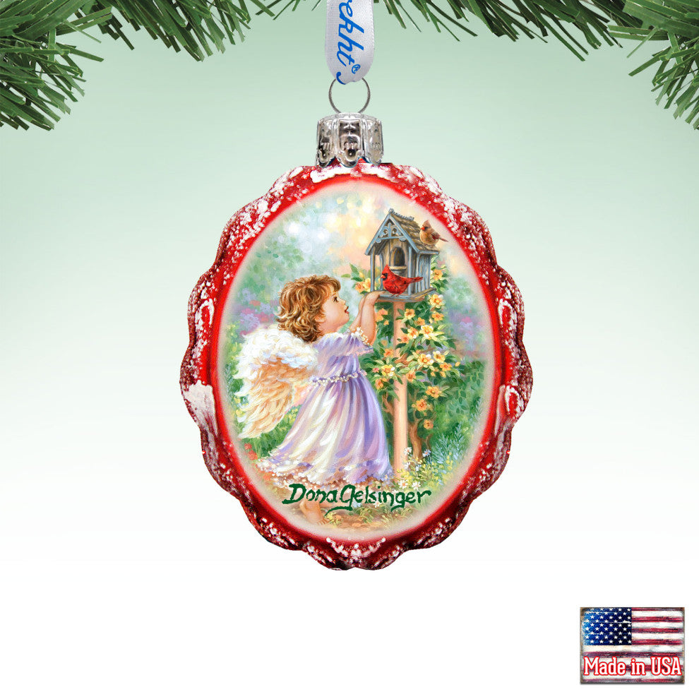 Angels Are Near Mercury Glass Ornament